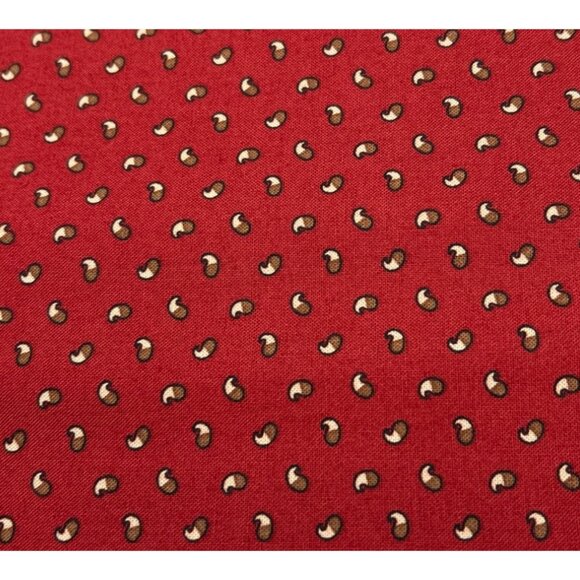 Marcus Fabrics Red Cotton Quilting Fabric 18" x 35" Brown Dashes Design 0244 - Picture 4 of 10